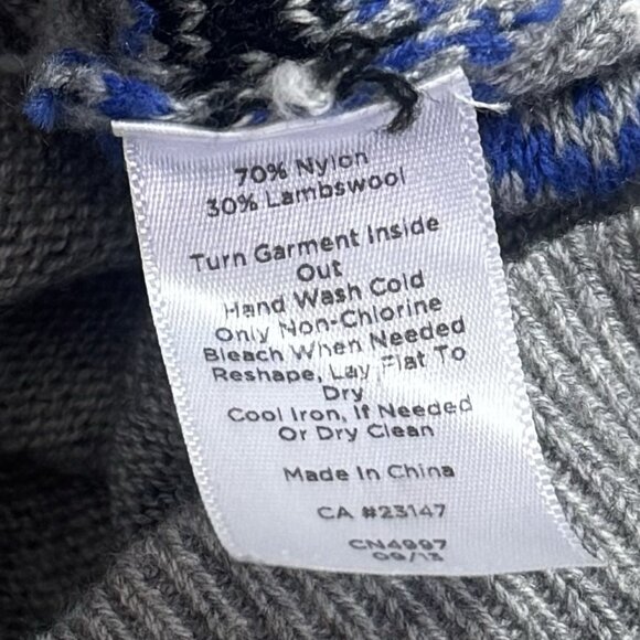 Talbots Fair Isle Cardigan Sweater Lambswool Blend Nordic Holiday Cabin Cozy M - Picture 8 of 10